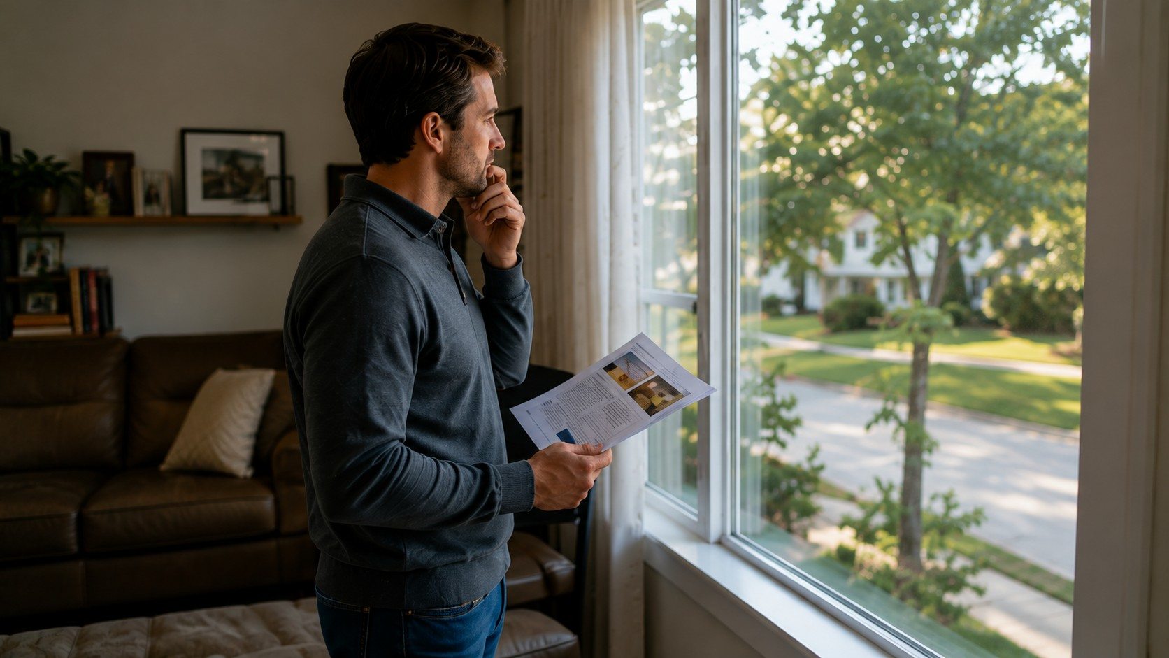 Property owner comparing different options for selling a residential property.